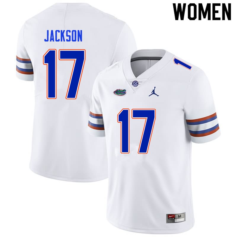 Women's NCAA Florida Gators Kahleil Jackson #17 Stitched Authentic Nike White College Football Jersey RIK7765CC